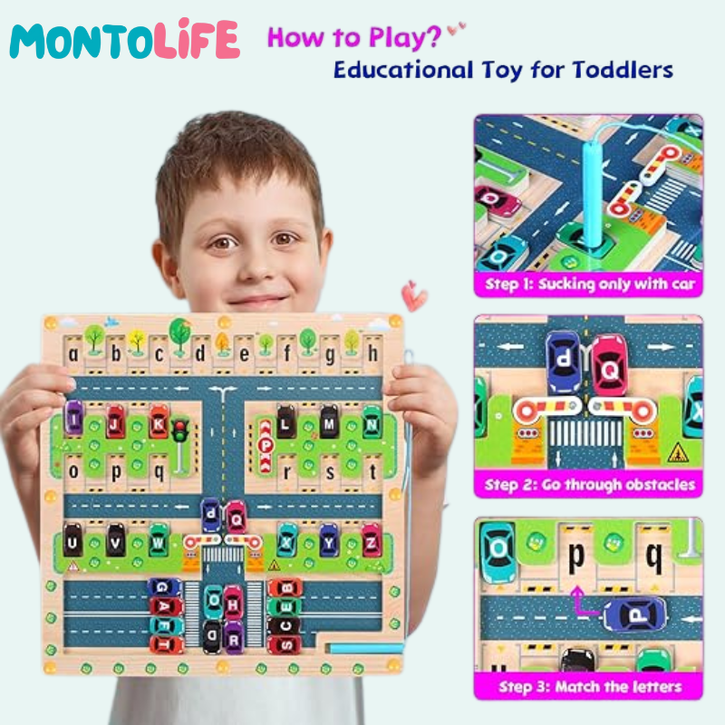 Trace-n-Park Learning Track – Fun Puzzle for Letter Recognition