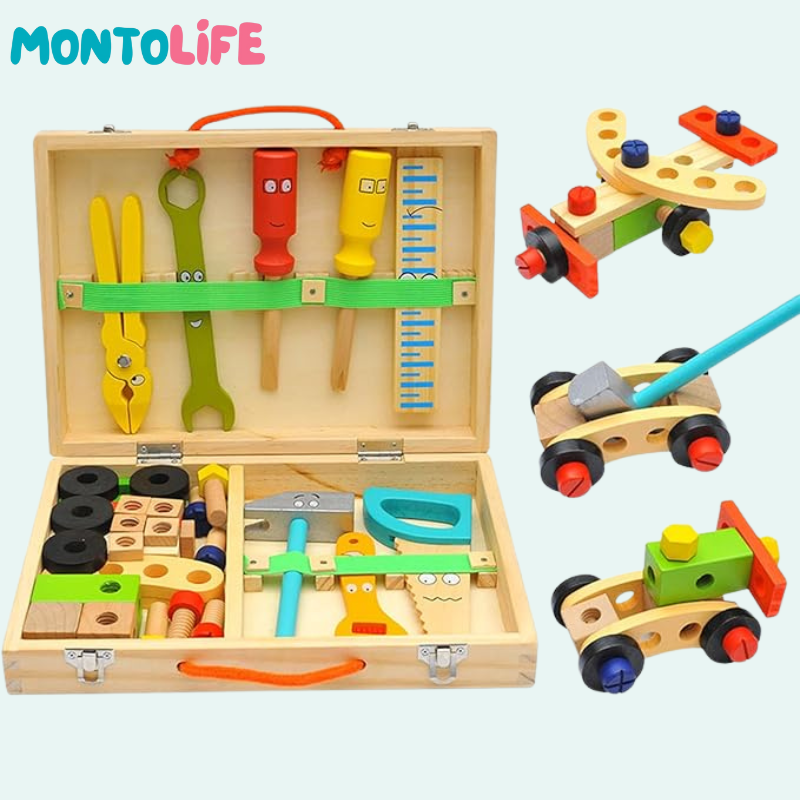 Wooden Tool Set – Educational Construction Toy for Hands-On Learning & Creativity