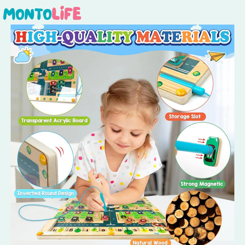 Trace-n-Park Learning Track – Fun Puzzle for Letter Recognition
