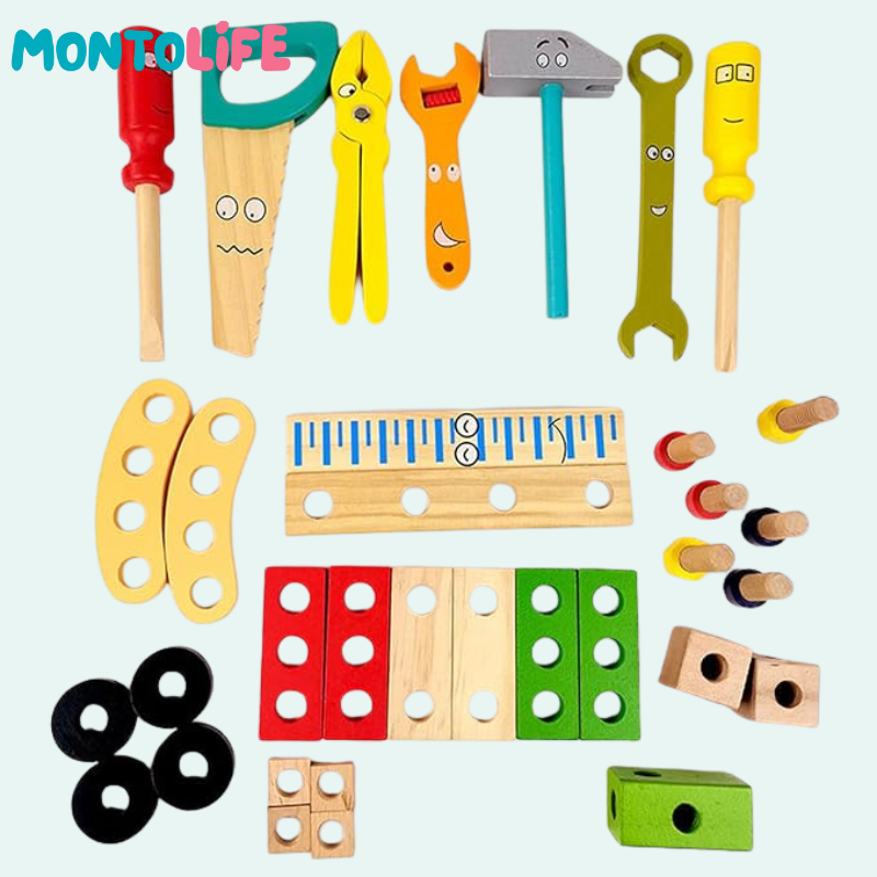 Wooden Tool Set – Educational Construction Toy for Hands-On Learning & Creativity