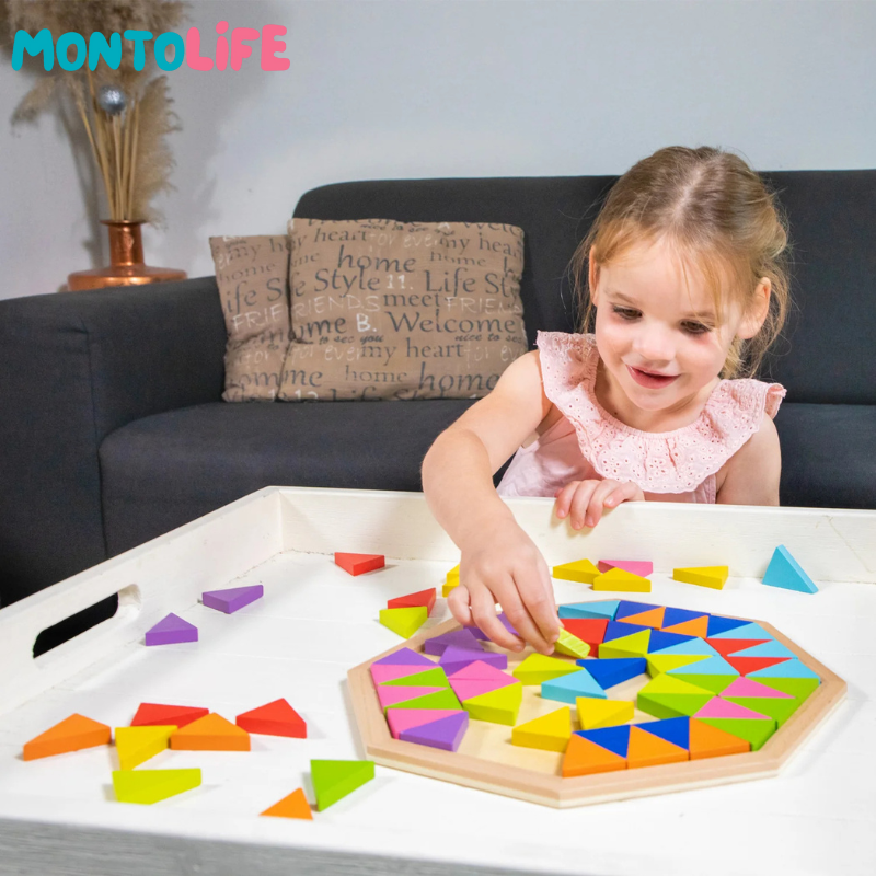 Wooden Octagon Brain Teaser Puzzle – 72-Piece Educational Logic Game