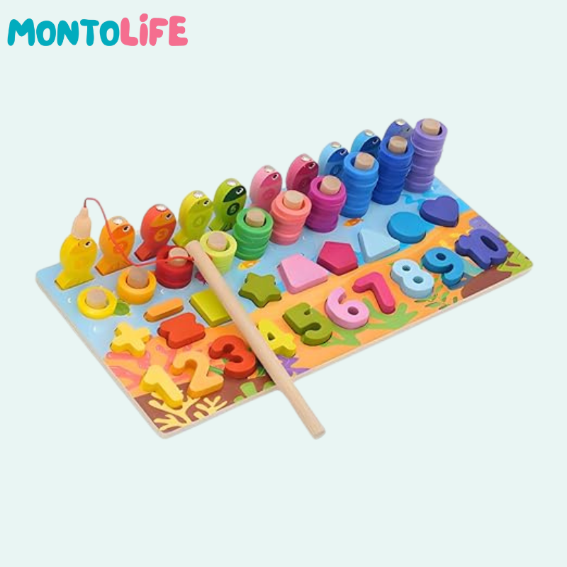 Wooden Math Activity Board - Boost Focus, Logic & Math Skills