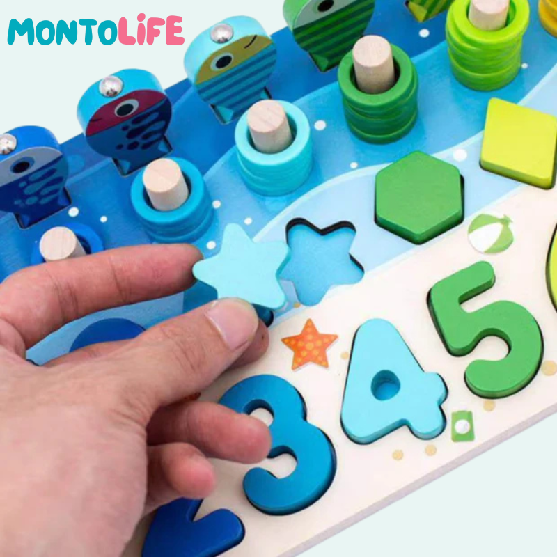 Wooden Math Activity Board - Boost Focus, Logic & Math Skills