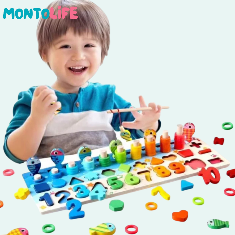 Wooden Math Activity Board - Boost Focus, Logic & Math Skills