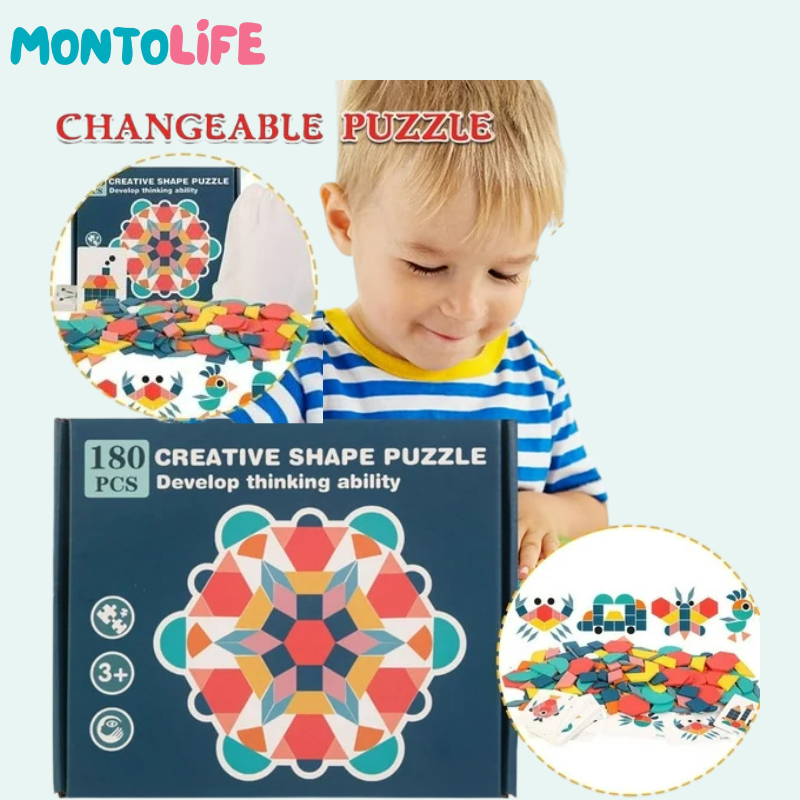 Shape Matching Puzzle – Educational Wooden Toy