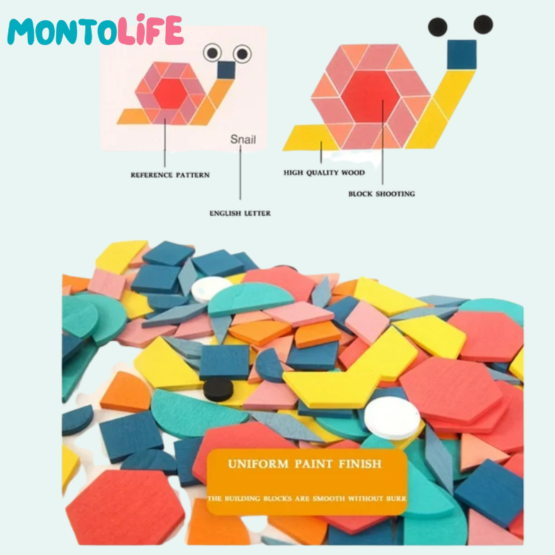 Shape Matching Puzzle – Educational Wooden Toy