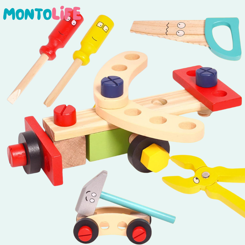 Wooden Tool Set – Educational Construction Toy for Hands-On Learning & Creativity