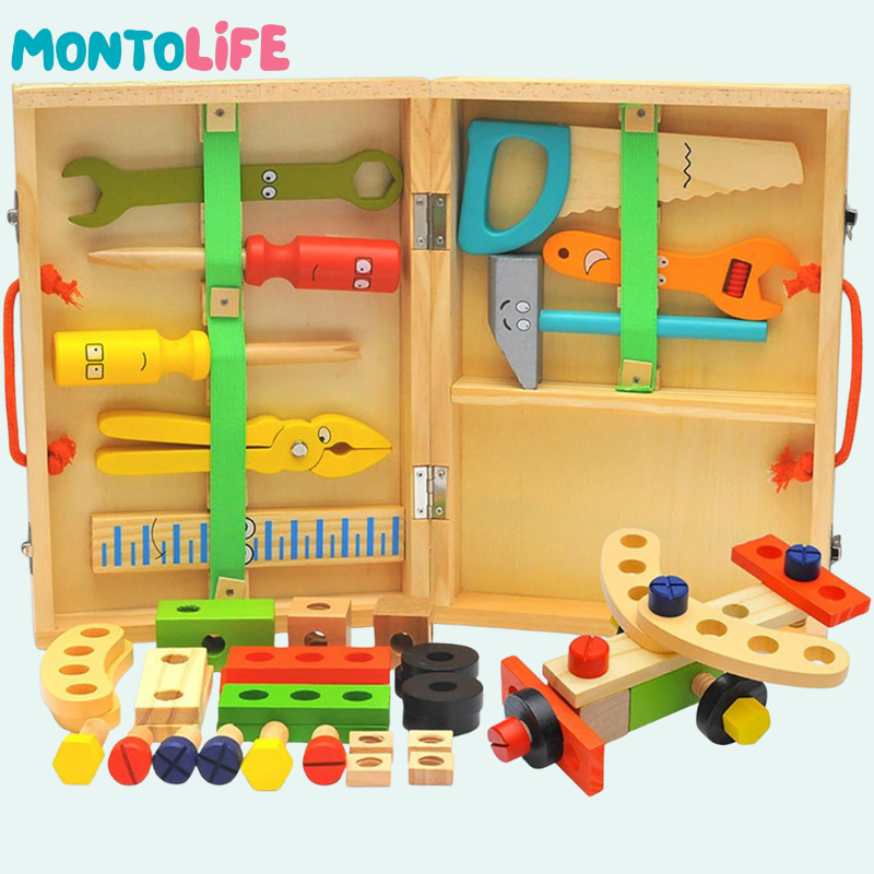 Wooden Tool Set – Educational Construction Toy for Hands-On Learning & Creativity