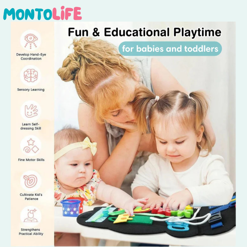 Sensory Busy Board – Dinosaur Activity Toy for Toddlers & Early Learning Fun