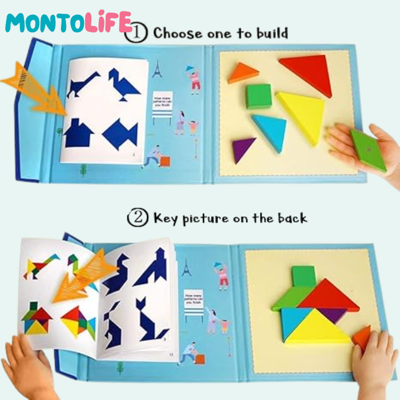 Logic Puzzle Book – Magnetic Tangram Learning Adventure