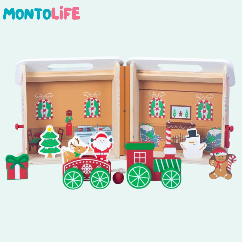 Wooden Dollhouse – Festive Learning & Creative Playset