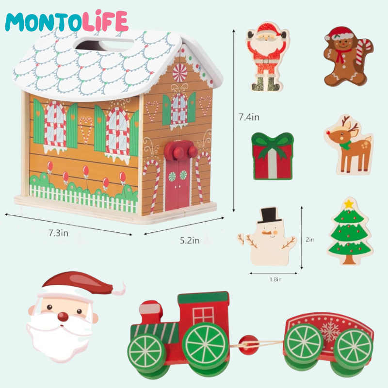 Wooden Dollhouse – Festive Learning & Creative Playset