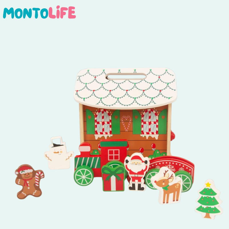 Wooden Dollhouse – Festive Learning & Creative Playset