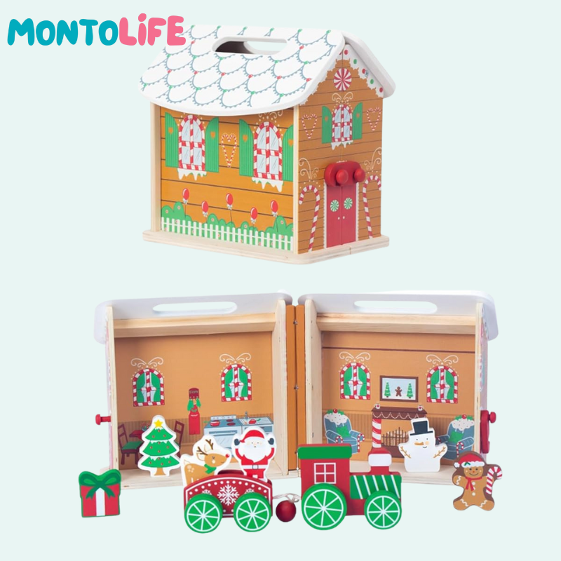 Wooden Dollhouse – Festive Learning & Creative Playset