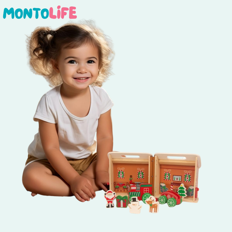 Wooden Dollhouse – Festive Learning & Creative Playset