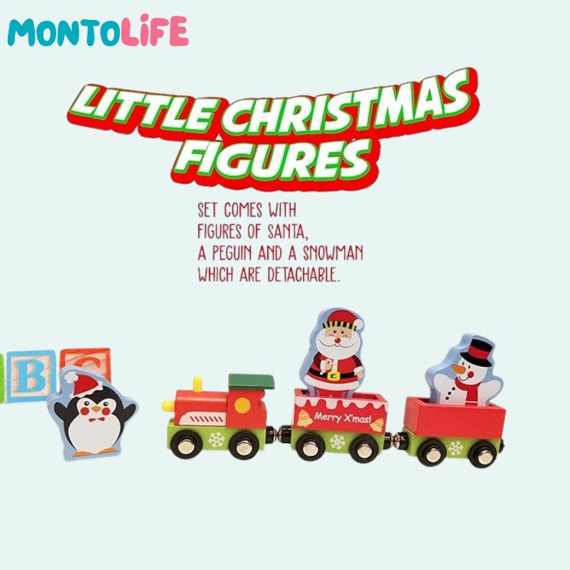 Holiday Express Train Set – Festive Wooden Railway