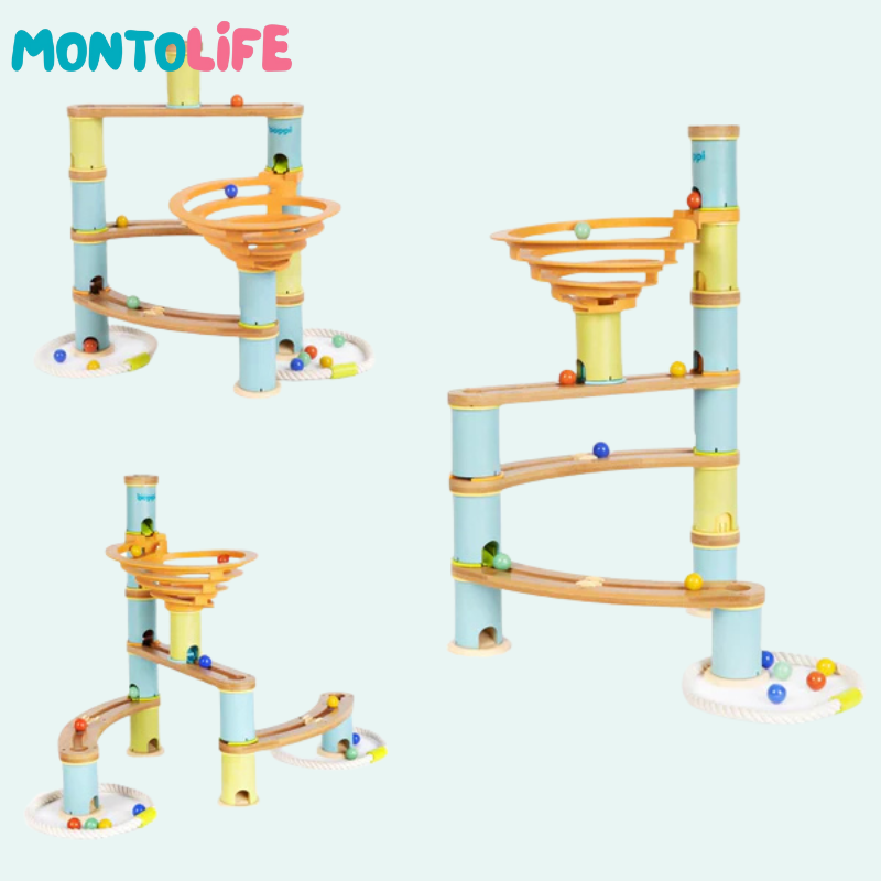 Bamboo Marble Run – Sustainable Wooden STEM Playset