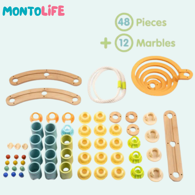 Bamboo Marble Run – Sustainable Wooden STEM Playset