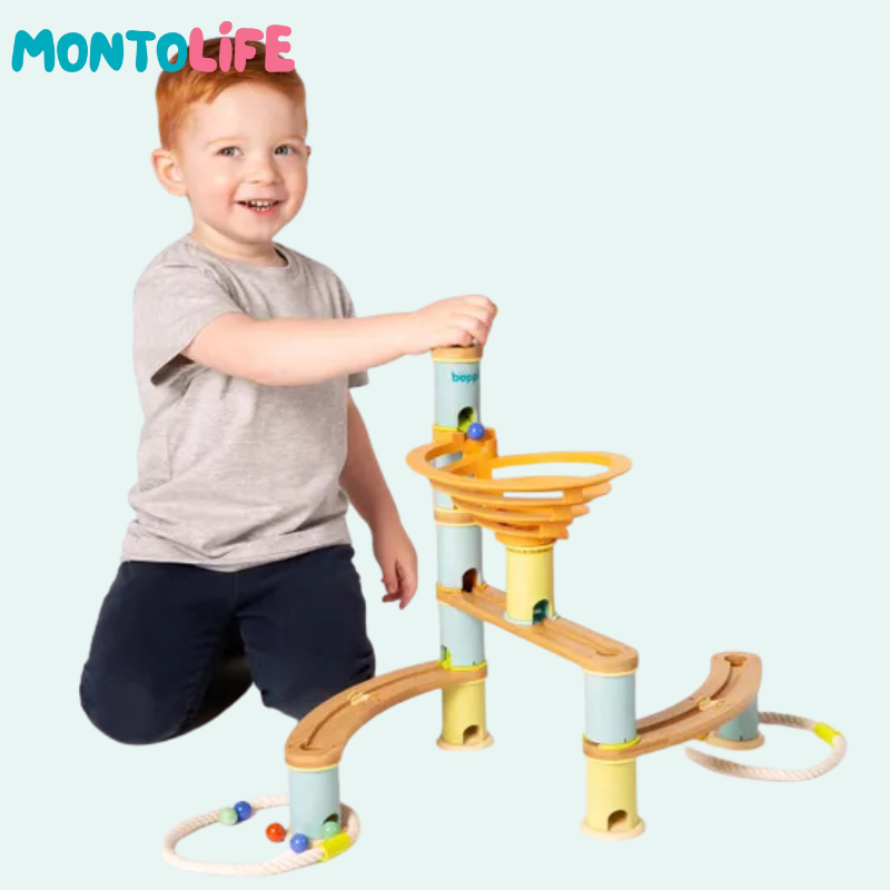 Bamboo Marble Run – Sustainable Wooden STEM Playset