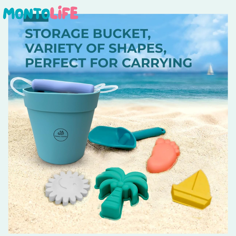 Soft Silicone Beach Play Kit - Sustainable Fun for Little Beach Explorers