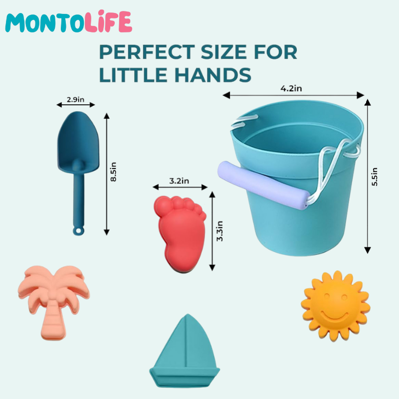 Soft Silicone Beach Play Kit - Sustainable Fun for Little Beach Explorers