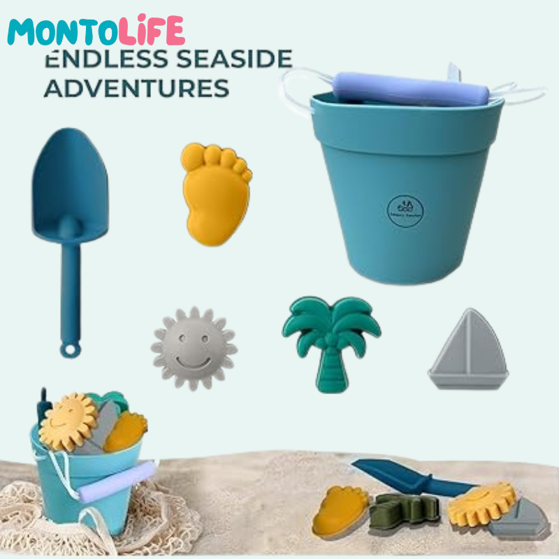 Soft Silicone Beach Play Kit - Sustainable Fun for Little Beach Explorers