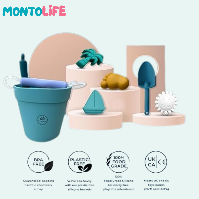 Soft Silicone Beach Play Kit - Sustainable Fun for Little Beach Explorers