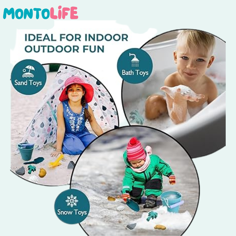 Soft Silicone Beach Play Kit - Sustainable Fun for Little Beach Explorers