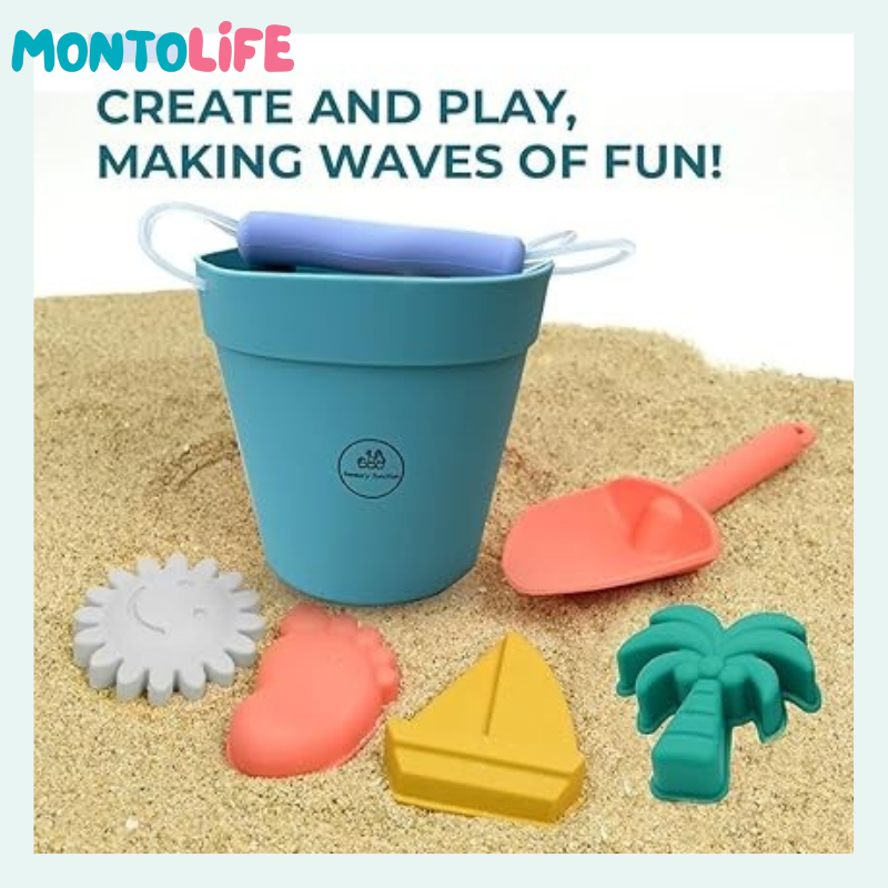 Soft Silicone Beach Play Kit - Sustainable Fun for Little Beach Explorers