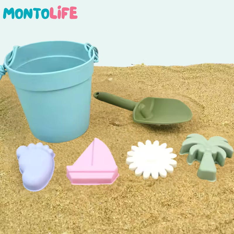 Soft Silicone Beach Play Kit - Sustainable Fun for Little Beach Explorers