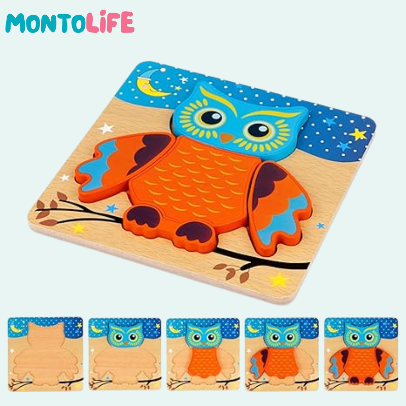 Joyful Brain Teaser Set – 6-Pack Wooden Educational Puzzle Toys