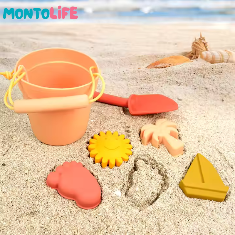 Soft Silicone Beach Play Kit - Sustainable Fun for Little Beach Explorers