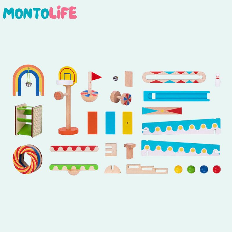 Wooden Domino Track – Creative Chain Reaction STEM Learning Toy