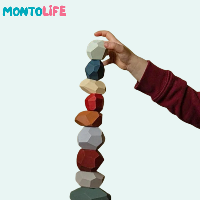 Wooden Balancing Stones - Stacking Set for Fine Motor Skills