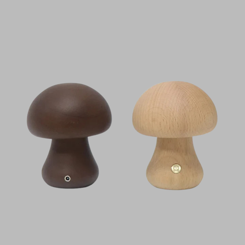 Enchanted Wooden Mushroom Lamp – Whimsical Nature-Inspired Ambient Lighting