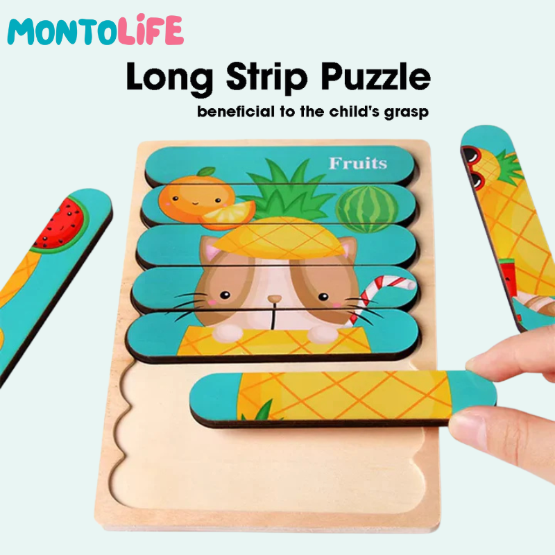 Reversible Puzzle Collection – 5-Pack Wooden Educational Learning Set
