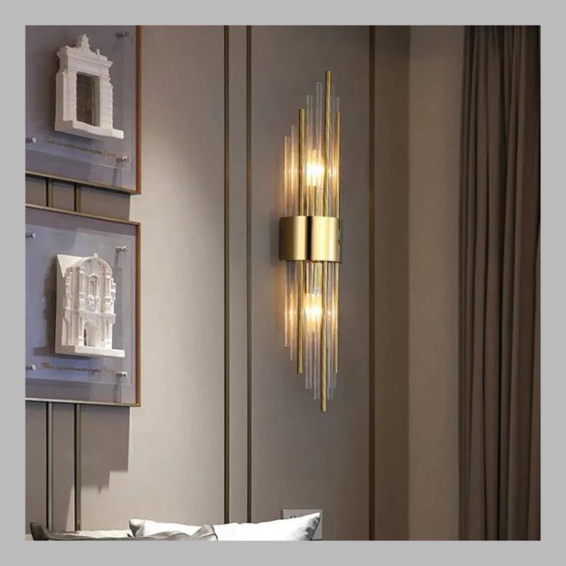 Luxurious Crystal Wall Light – Elegant Golden Accent Illumination