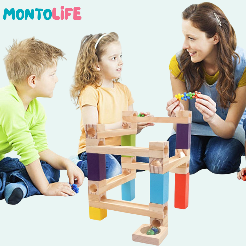 Wooden Ball Track – Educational Marble Run Construction Toy