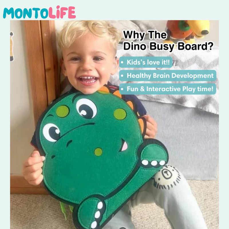 Sensory Busy Board – Dinosaur Activity Toy for Toddlers & Early Learning Fun