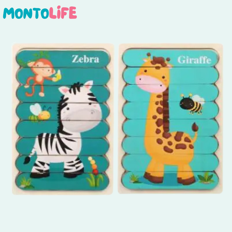 Reversible Puzzle Collection – 5-Pack Wooden Educational Learning Set