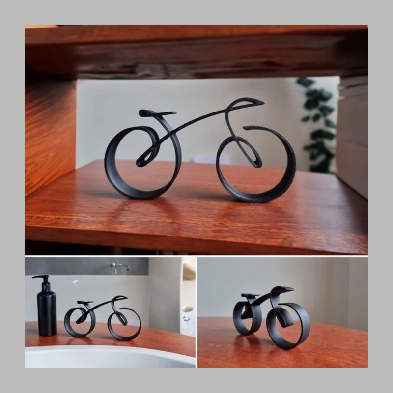 Modern Wire Frame Bicycle Sculpture – Contemporary Metal Wall Décor