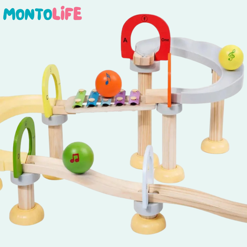 Musical Ball Run – Wooden Marble Track with Sound & STEM Learning Fun