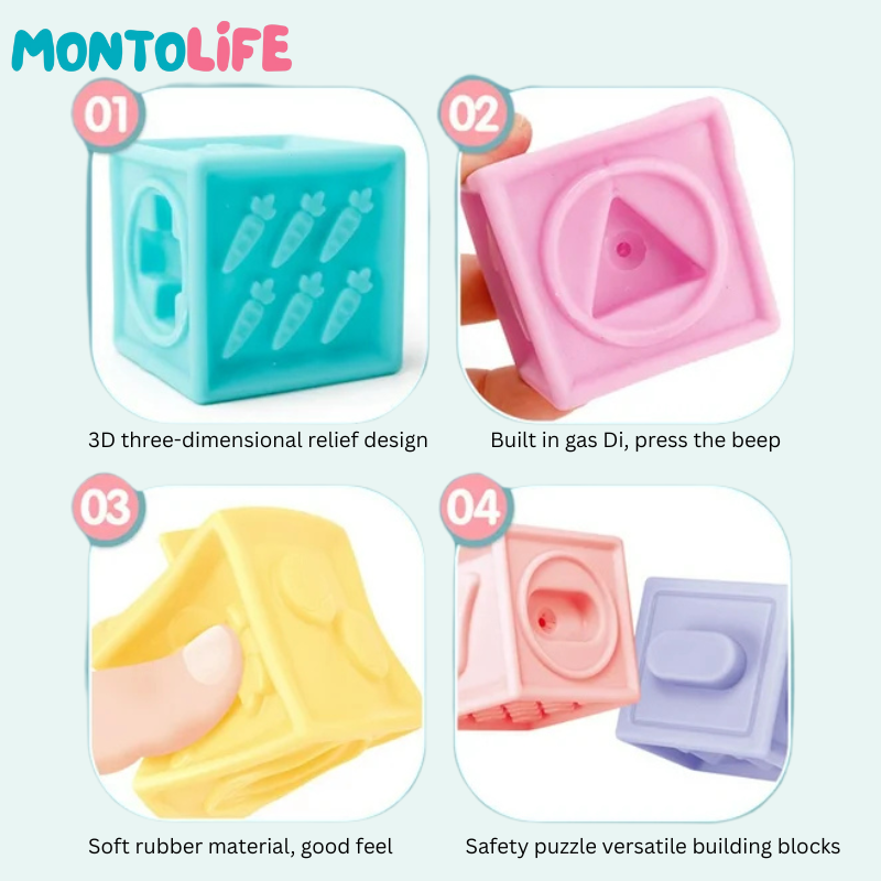 Sensory Squeak Blocks – Soft Educational Playset for Early Learning