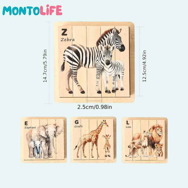 Spin & Match Learning Puzzle – Interactive Wooden Educational Toy for Kids