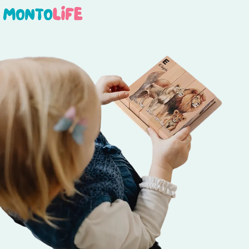 Spin & Match Learning Puzzle – Interactive Wooden Educational Toy for Kids