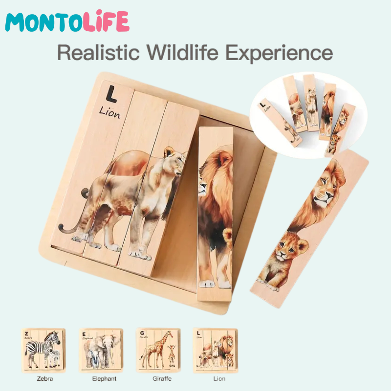 Spin & Match Learning Puzzle – Interactive Wooden Educational Toy for Kids