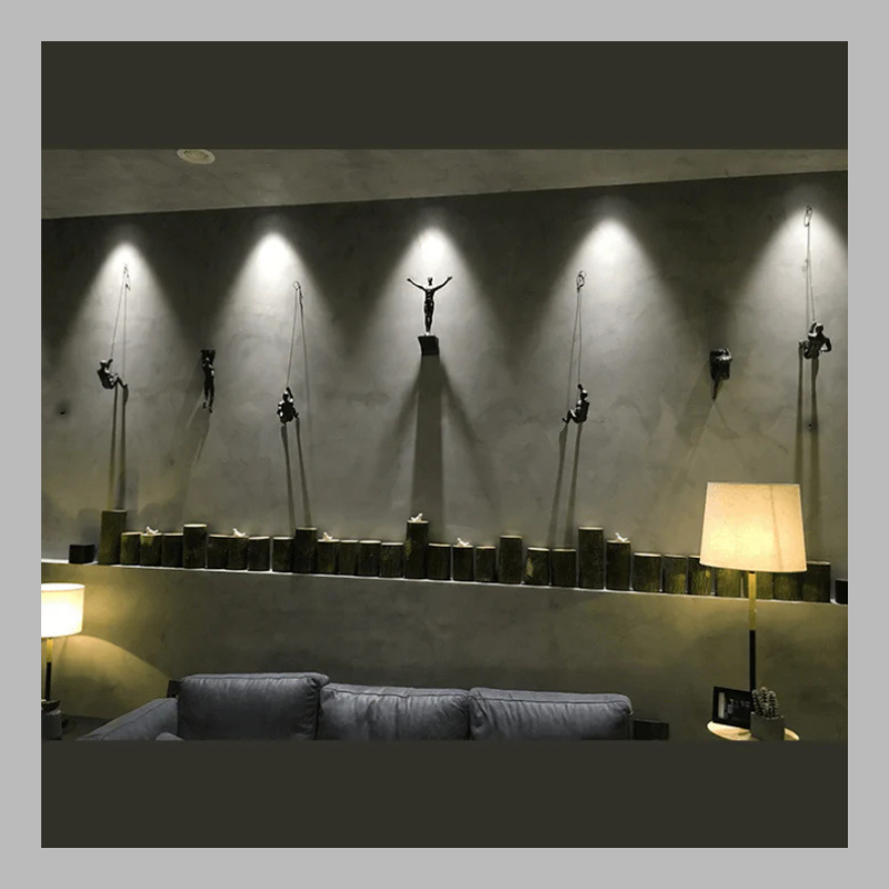 Creative Wall Sculpture Set – Modern 3D Climbing Man