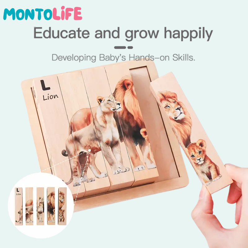 Spin & Match Learning Puzzle – Interactive Wooden Educational Toy for Kids
