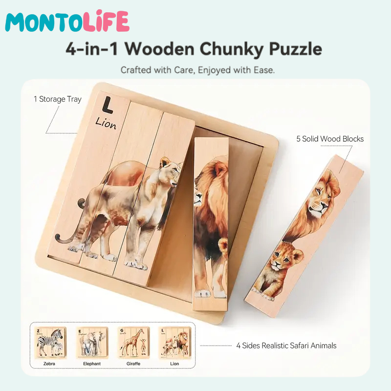 Spin & Match Learning Puzzle – Interactive Wooden Educational Toy for Kids