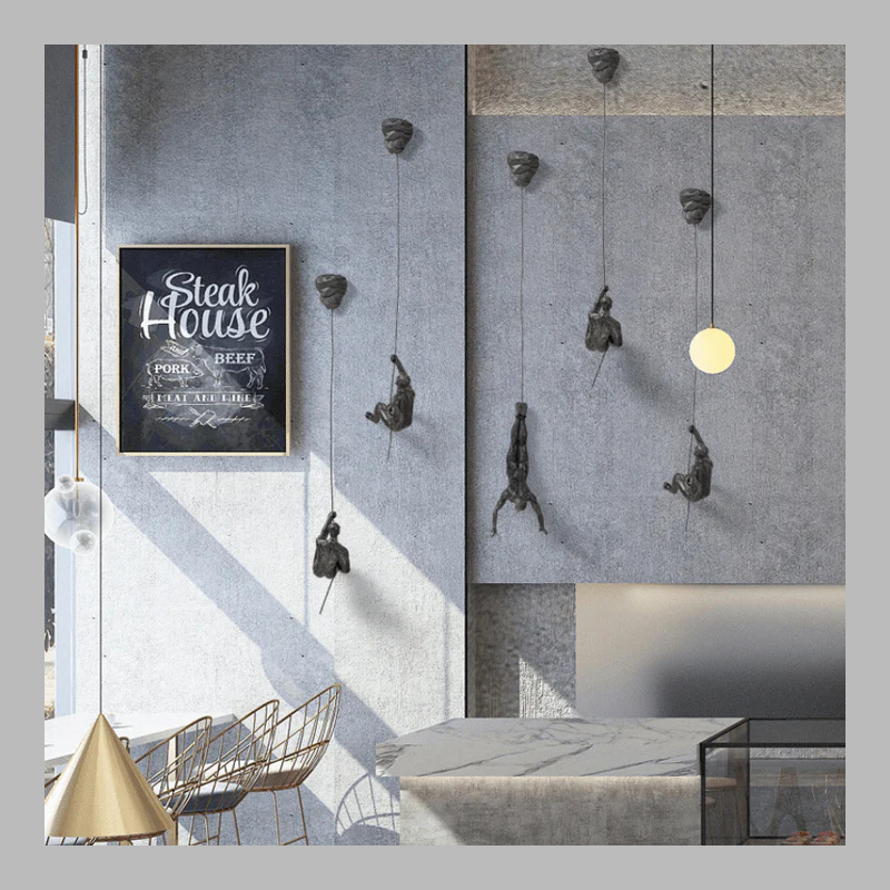 Creative Wall Sculpture Set – Modern 3D Climbing Man